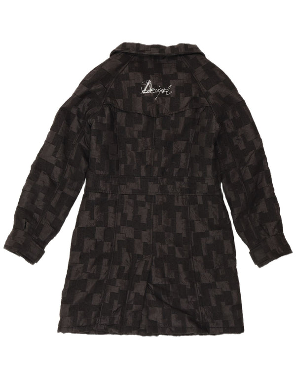 Desigual Damen-Windbreaker-Mantel, EU 40, mittelschwarz, geometrisch