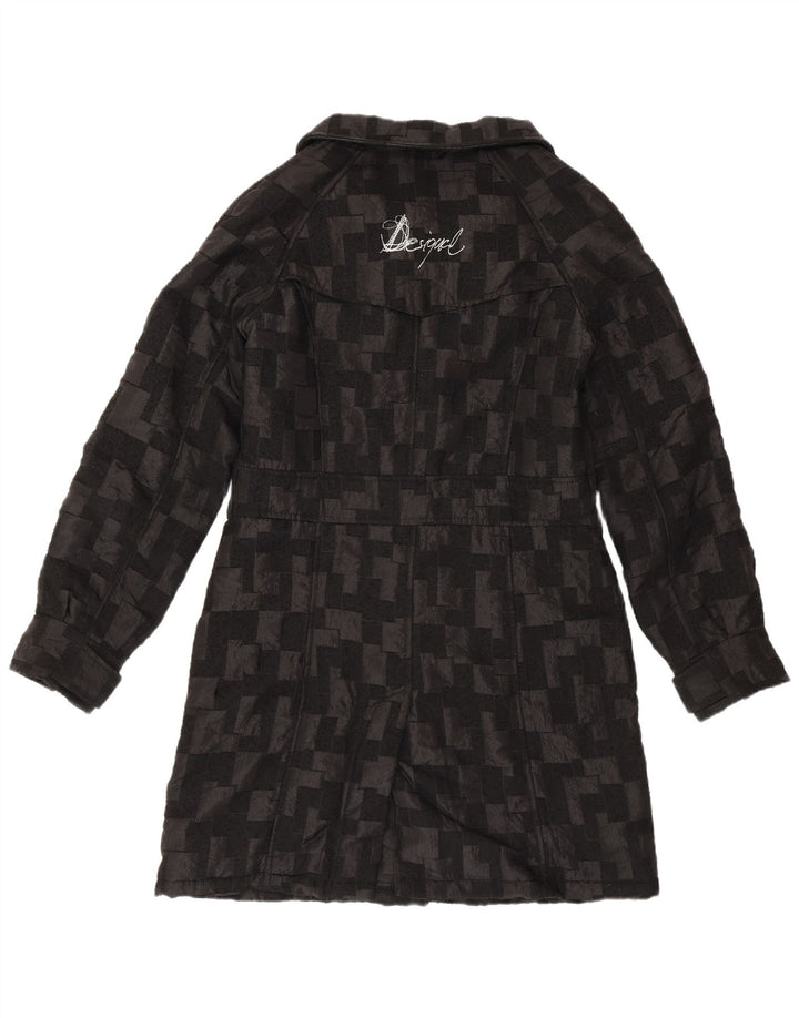 Desigual Damen-Windbreaker-Mantel, EU 40, mittelschwarz, geometrisch