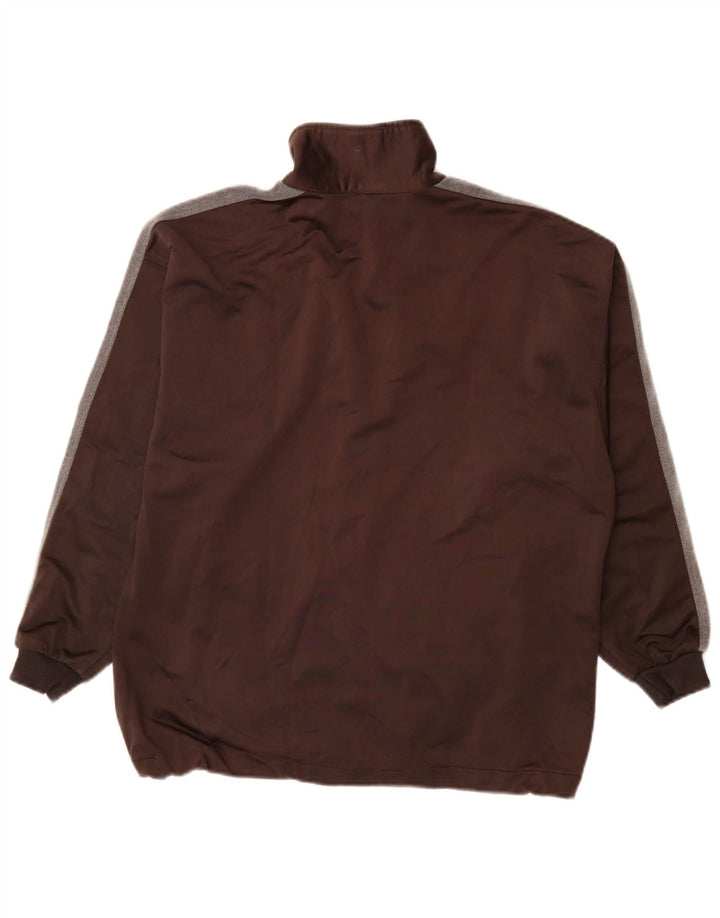 ASICS Herren-Trainingsanzug mit grafischem Oberteil, mittelbraunes Farbblock-Polyester