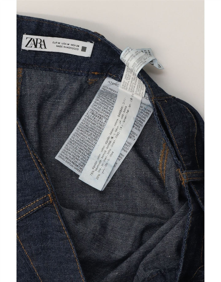 Zara Damen Midi-Jeansrock Medium W28 Blaue Baumwolle