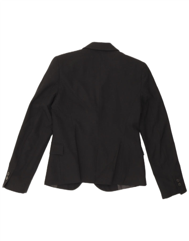 Zara Damen 1-Knopf-Blazerjacke EU 36 XS Schwarz Polyester