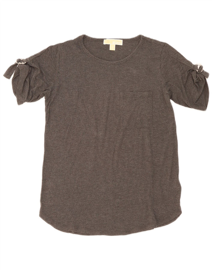 Michael Kors Damen T-Shirt Top UK 10 Small Graue Viskose