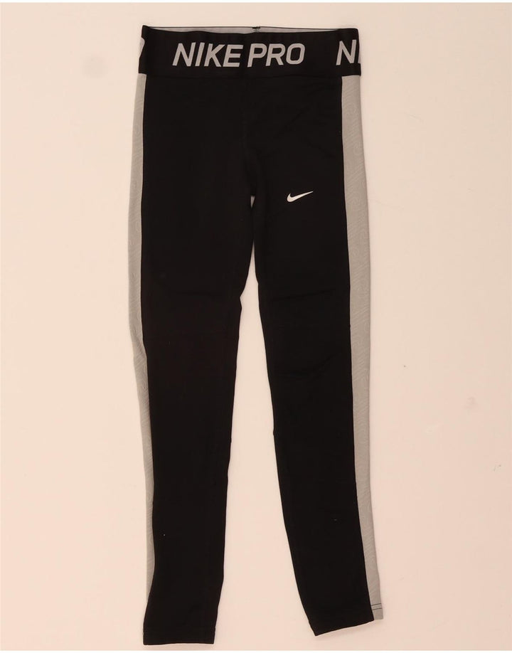 Nike Jungen-Leggings mit Grafik, 8–9 Jahre, schwarzes Colourblock-Polyester