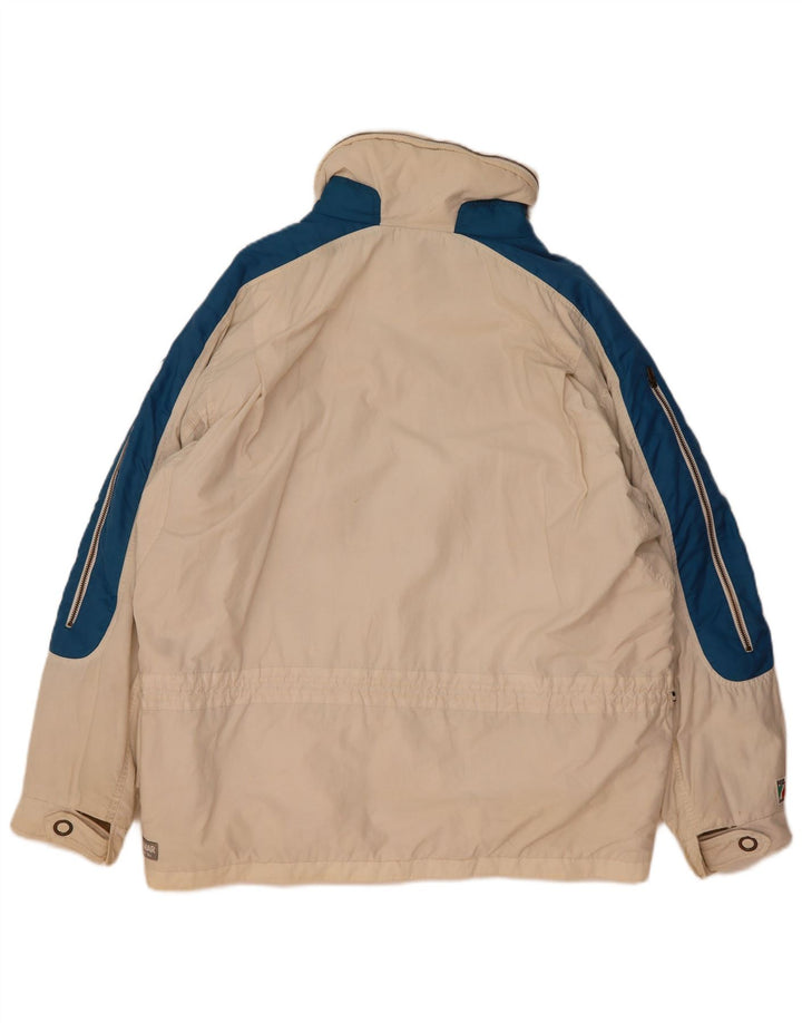 Colmar Herren-Skijacke mit Kapuze, übergroß, IT 50, Mittel, gebrochenes Weiß, Farbblock
