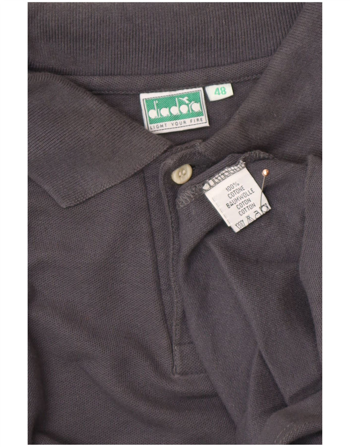 DIADORA Herren-Langarm-Poloshirt IT 48 Mittelgraue Baumwolle