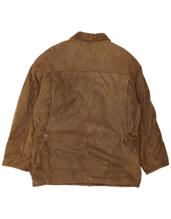 Essebi Herren Lederjacke IT 54 2XL Braunes Leder