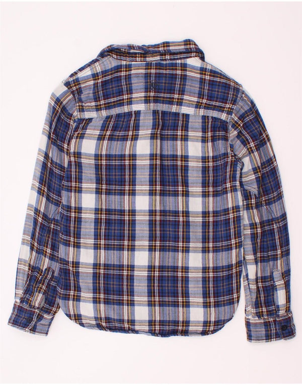 Fat Face Flanellhemd für Jungen, 8–9 Jahre, marineblau, kariert, Baumwolle
