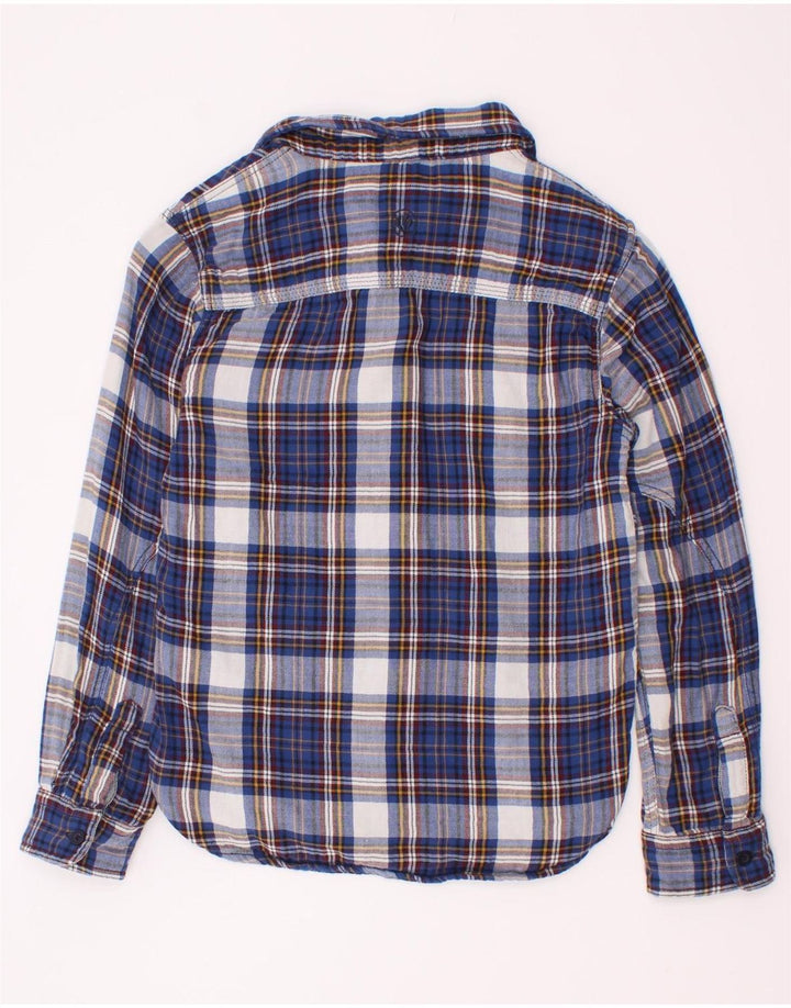 Fat Face Flanellhemd für Jungen, 8–9 Jahre, marineblau, kariert, Baumwolle