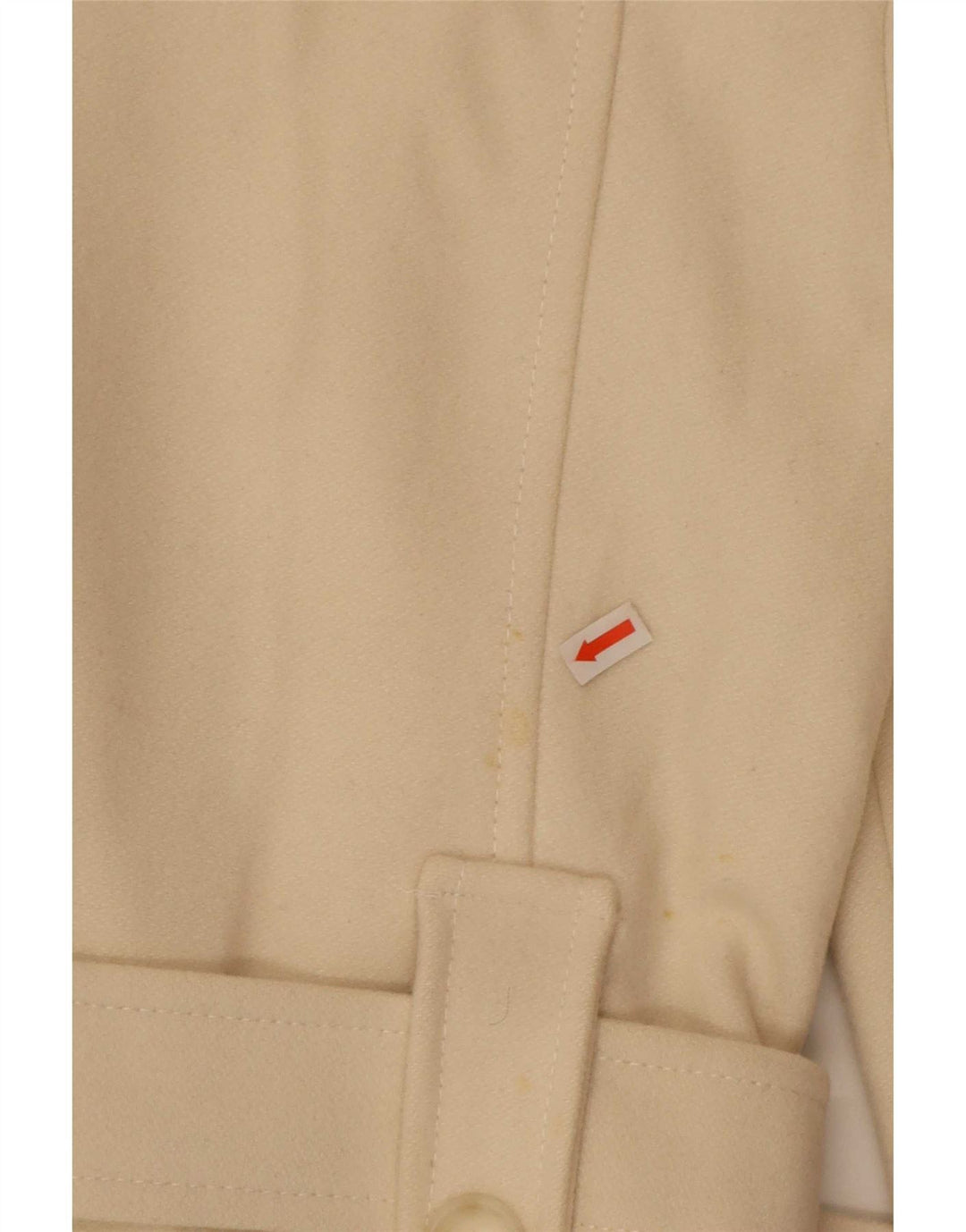 Benetton Damen Zweireihiger Mantel IT 40 Small Beige Wolle