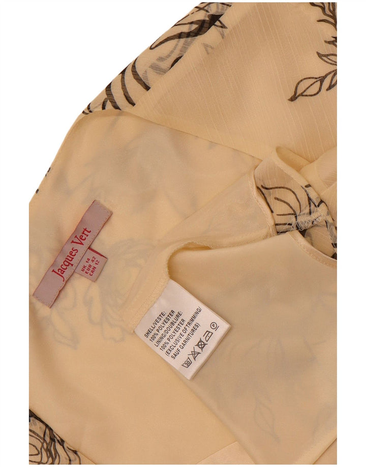 Jacques Vert Damen-Blusenoberteil, UK-Größe 44, groß, gebrochenes Weiß, geblümtes Polyester