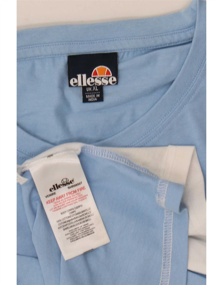 Ellesse Herren T-Shirt Top XL Blau Colourblock Baumwolle