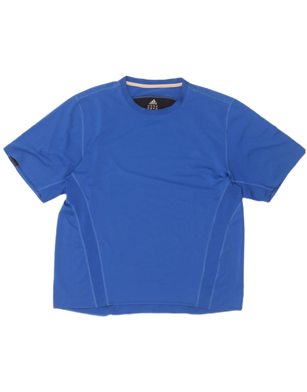 Adidas Herren T-Shirt Top 2XL Blau Colourblock