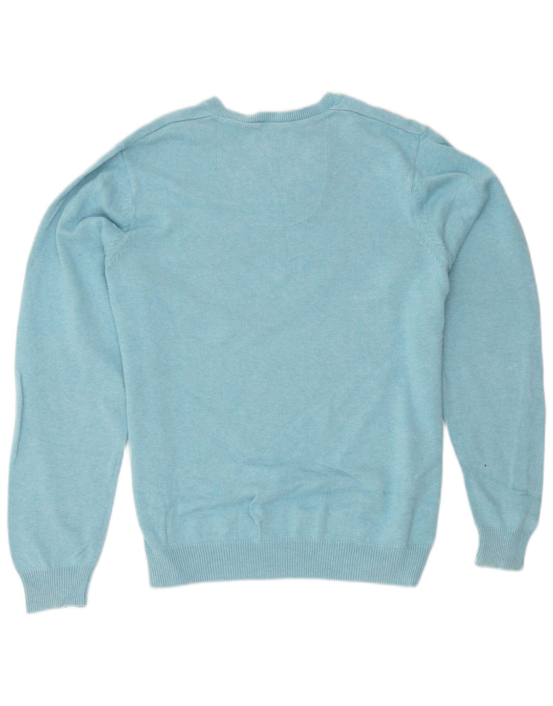 Marks & Spencer Herren-Pullover, reguläre Passform, V-Ausschnitt, Größe L, Blau, Baumwolle