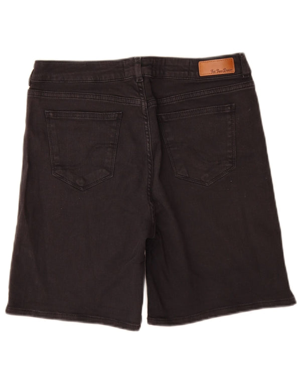 Fat Face Damen Jeansshorts UK 10 Small W28 Schwarze Baumwolle