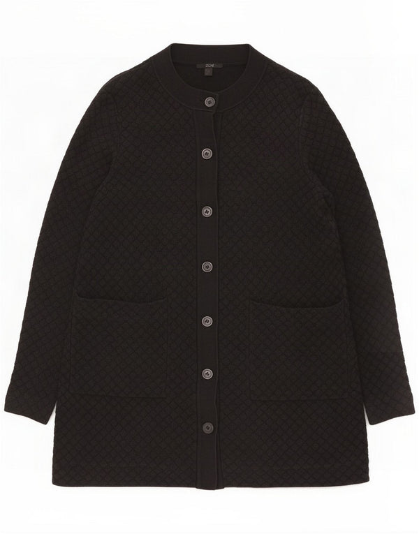 Cos Womens Longline Cardigan Sweater UK 10 Small Black Cotton