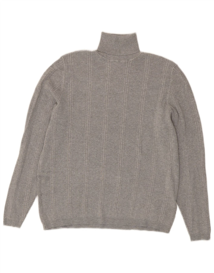 Marks & Spencer Damen-Pullover mit Rollkragen, Gr. 18, XL, graue Viskose