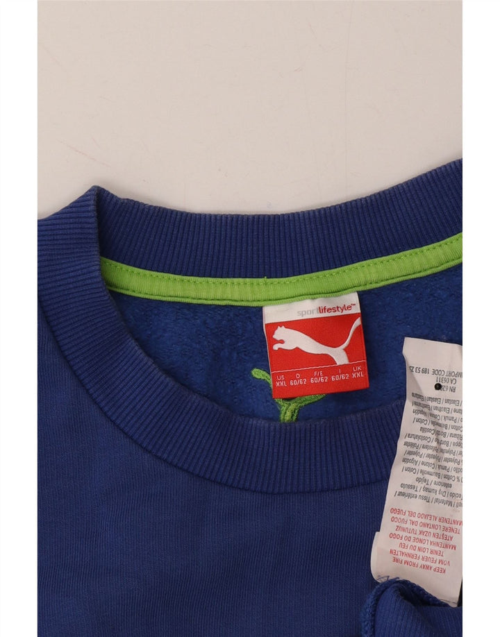 PUMA Mens Graphic Sweatshirt Jumper 2XL Blue Cotton Vintage Puma and Second-Hand Puma from Messina Hembry 
