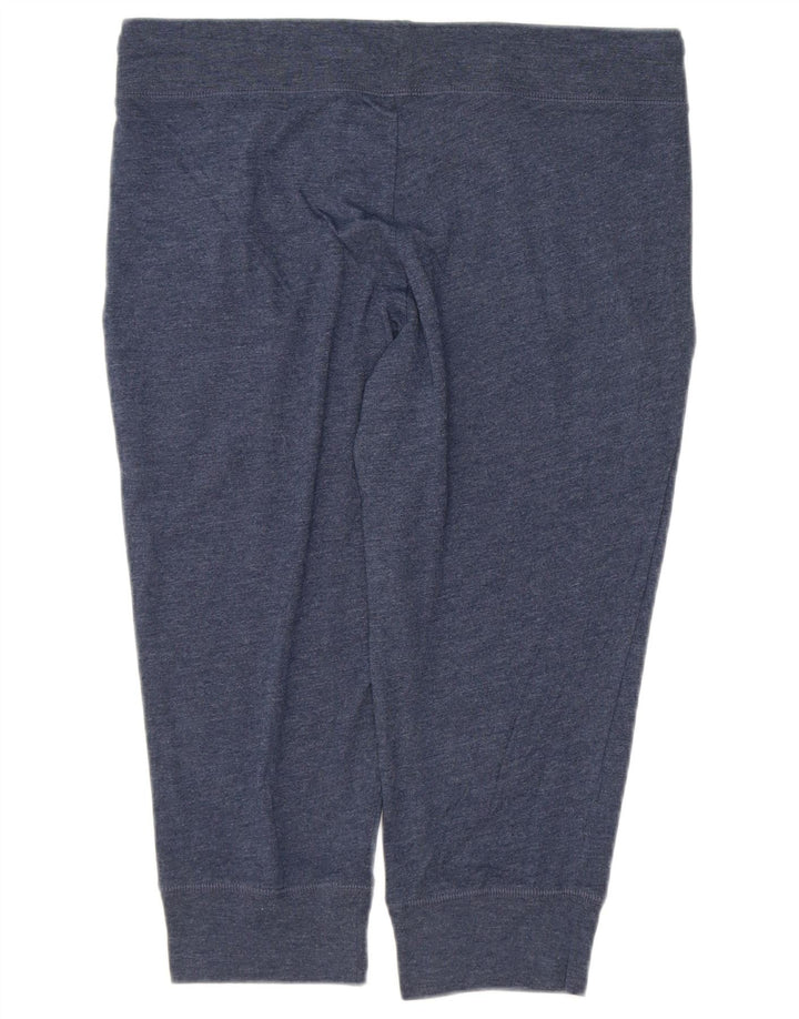 REEBOK Womens Capri Tracksuit Trousers Joggers UK 12 Medium Navy Blue