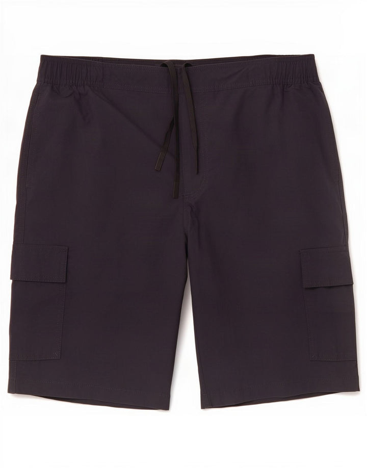 Marks & Spencer Herren-Cargoshorts, Größe L, W34, schwarzes Polyamid