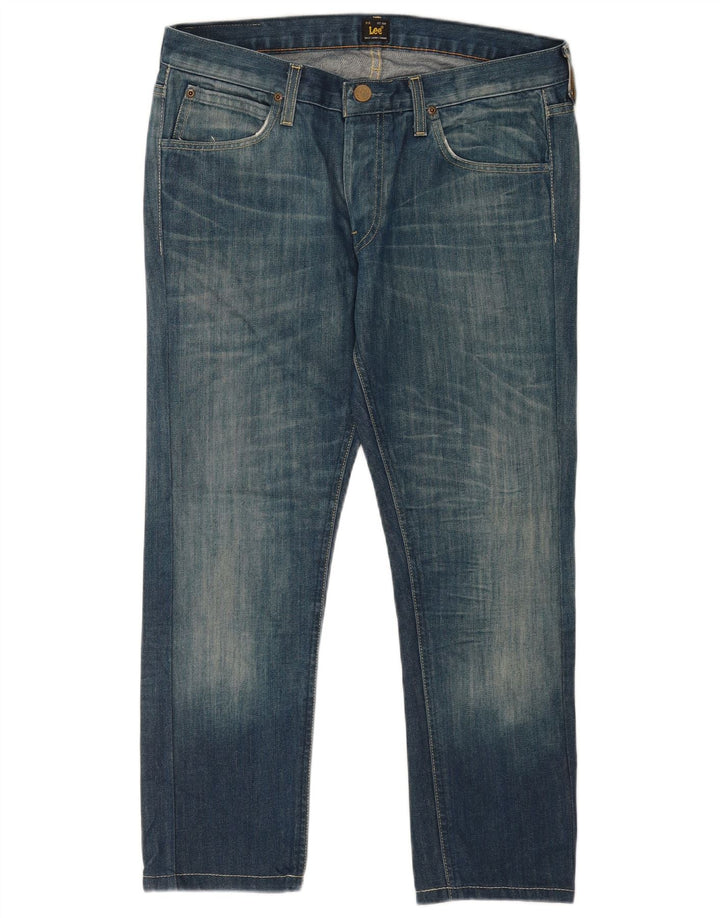 Lee Herren Daren Straight Jeans W33 L26 Blaue Baumwolle