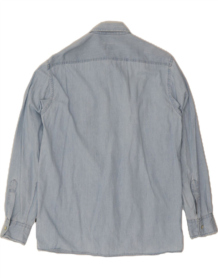 TRUSSARDI JEANS Mens Denim Shirt Medium Blue Cotton Vintage Trussardi Jeans and Second-Hand Trussardi Jeans from Messina Hembry 