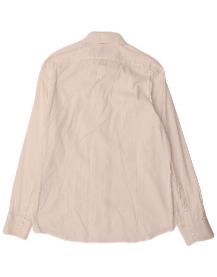 Trussardi Herrenhemd Größe 17 XL Weiße Baumwolle