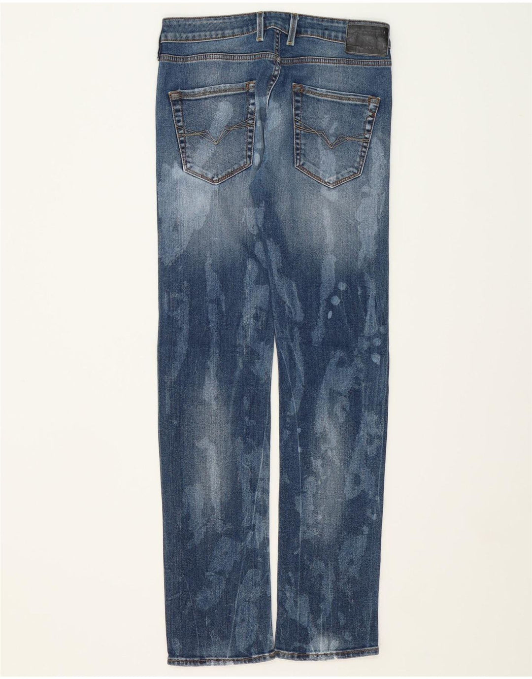 GUESS Mens Slim Jeans W28 L32 Blue Camouflage Cotton Vintage Guess and Second-Hand Guess from Messina Hembry 