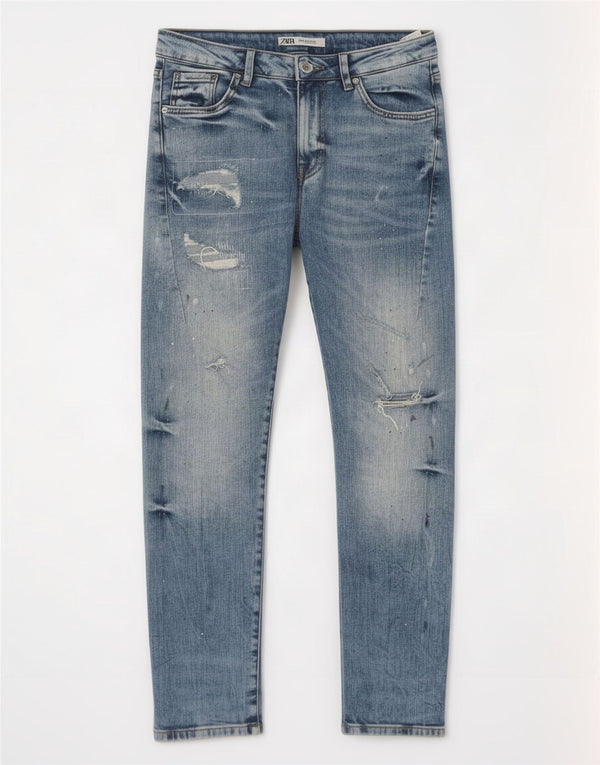 Tommy Hilfiger Herren Distressed Skinny Jeans EU 40 Mittel W31 L30 Blau