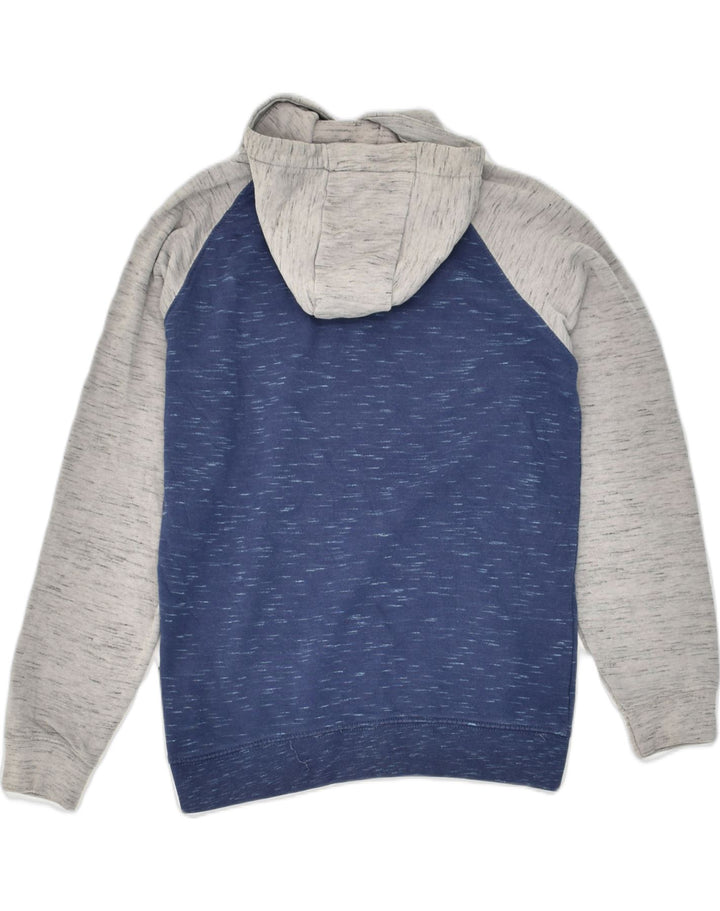 QUIKSILVER Womens Hoodie Jumper UK 12 Medium Blue Colourblock Cotton | Vintage Quiksilver | Thrift | Second-Hand Quiksilver | Used Clothing | Messina Hembry 