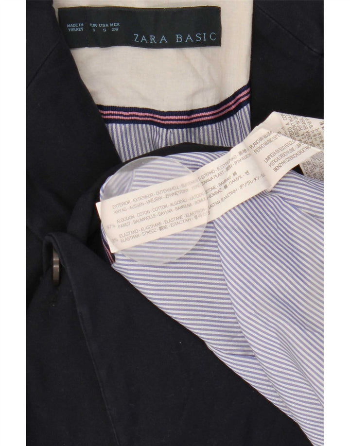 Zara Damen-Blazer mit 1 Knopf, Gr. 8, Marineblau, Baumwolle