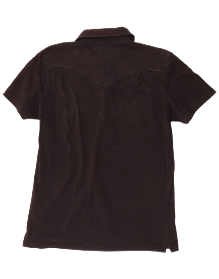 Lee Damen Poloshirt UK 16 Large Schwarz Baumwolle