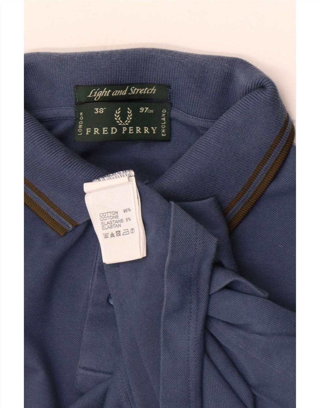 Leichtes und dehnbares Herren-Poloshirt mit langen Ärmeln von Fred Perry, Größe S, Marineblau