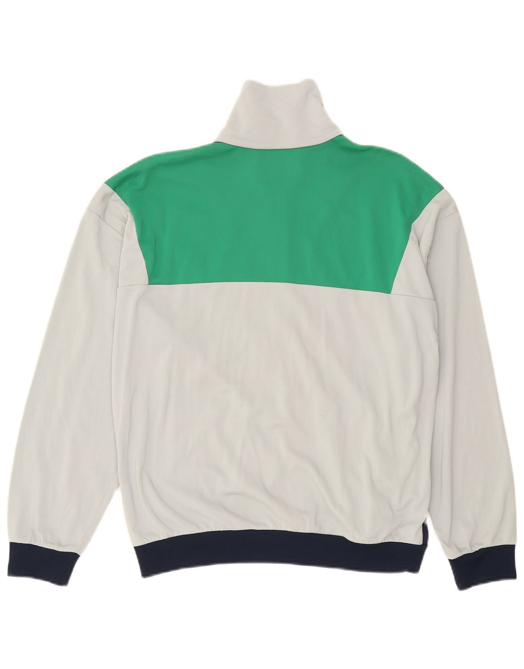 Vintage Herren-Trainingsanzug-Top-Jacke, großes weißes Colourblock-Polyamid