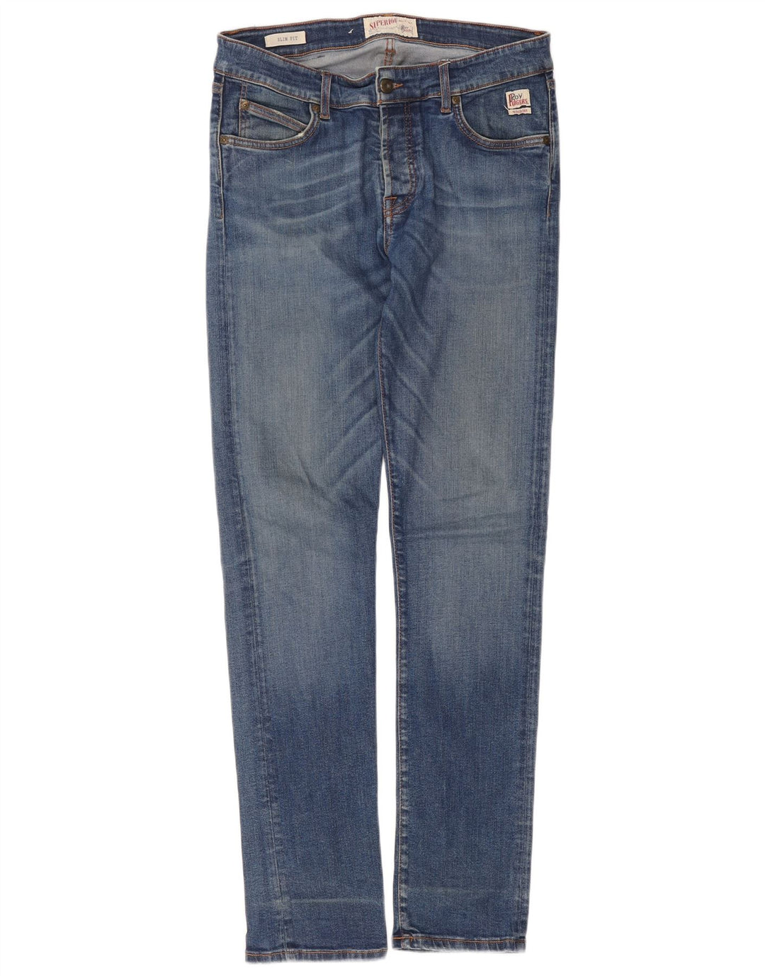 Roy Rogers Damen Superior Slim Jeans W35 L33 Blaue Baumwolle
