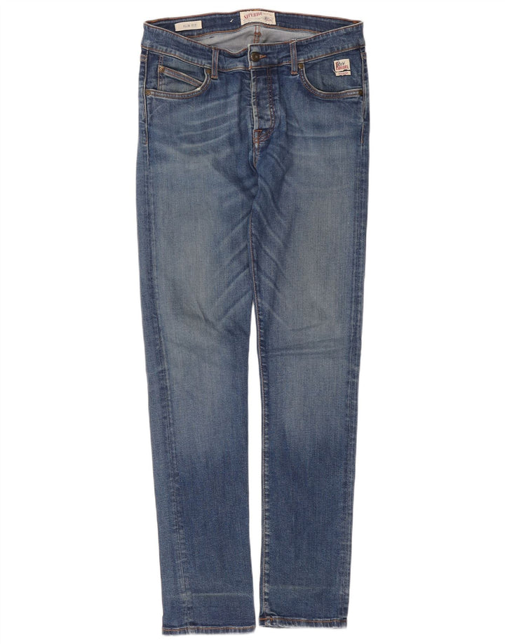Roy Rogers Damen Superior Slim Jeans W35 L33 Blaue Baumwolle