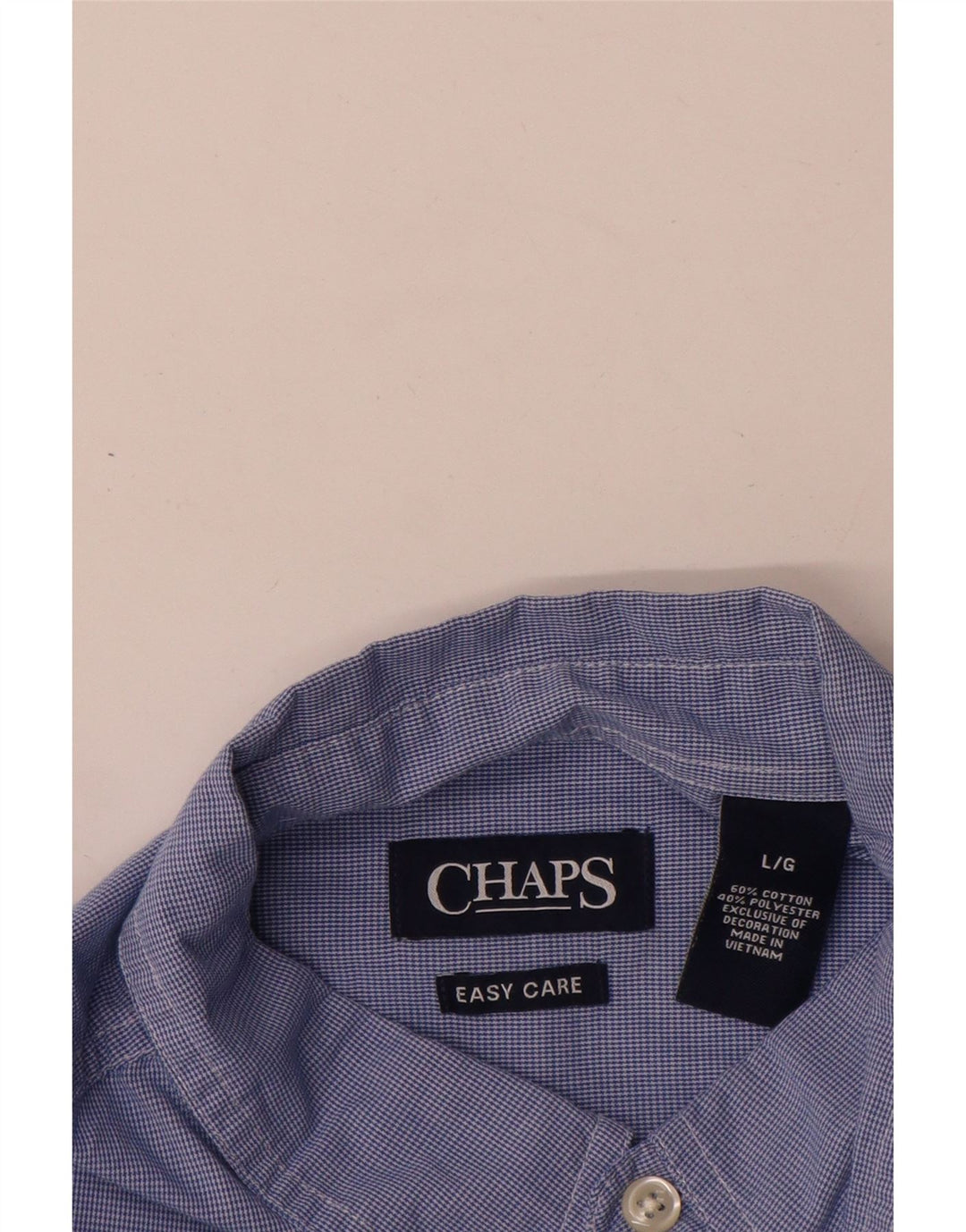 Chaps Herren-Kurzarmhemd, groß, blaue Hahnentritt-Baumwolle