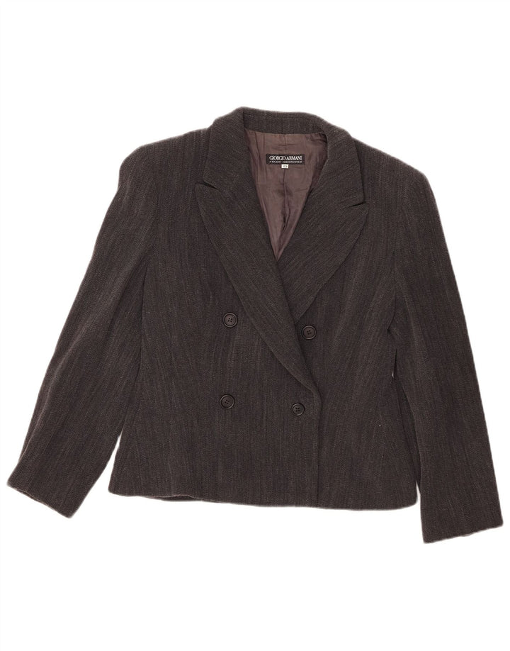 Giorgio Armani Damen Blazer Jacke IT 42 Mittelgrauer Nadelstreifen