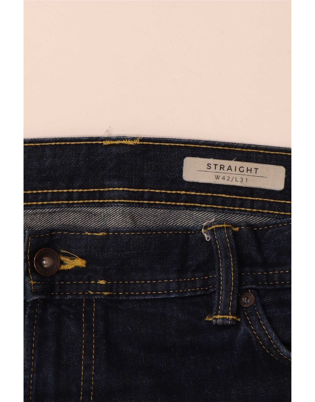Marks & Spencer Herren Straight Jeans W42 L31 Marineblaue Baumwolle