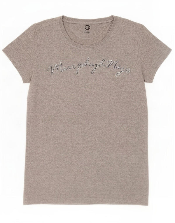 Murphy & Nye Womens Sailmakers Graphic T-Shirt Top UK 14 Large Grau meliert