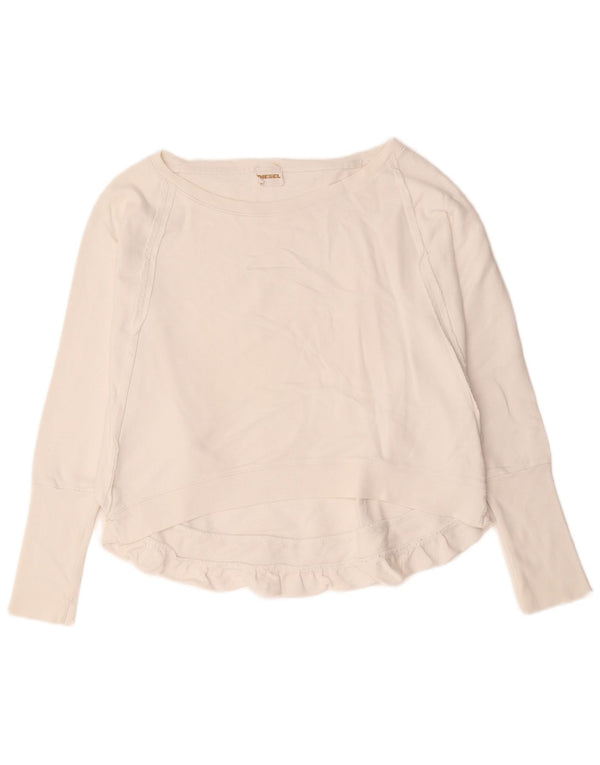 Diesel Damen-Sweatshirt in Übergröße, Größe UK 14, mittelweiße Baumwolle