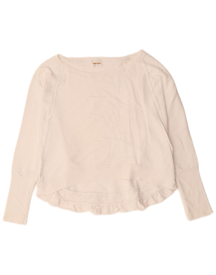 Diesel Damen-Sweatshirt in Übergröße, Größe UK 14, mittelweiße Baumwolle