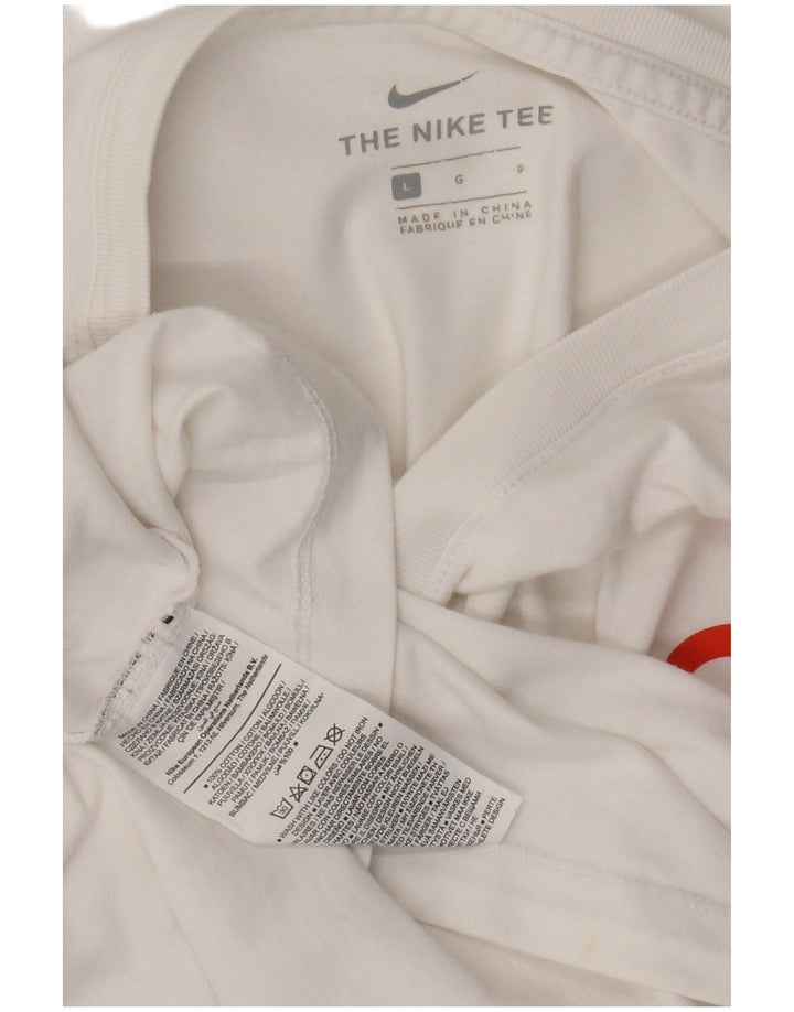 Nike Herren-T-Shirt mit Grafik, Größe L, aus weißer Baumwolle