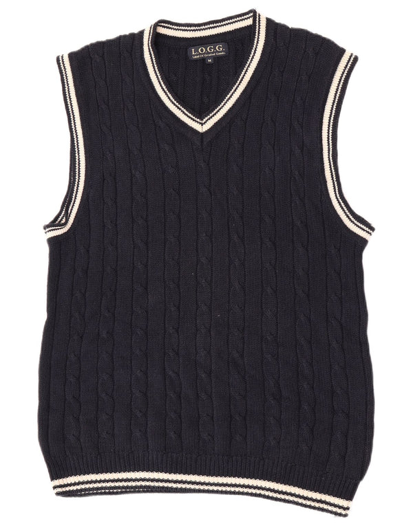 L.O.G.G Herren-Weste-Tanktop Medium Navy Blue Ramie
