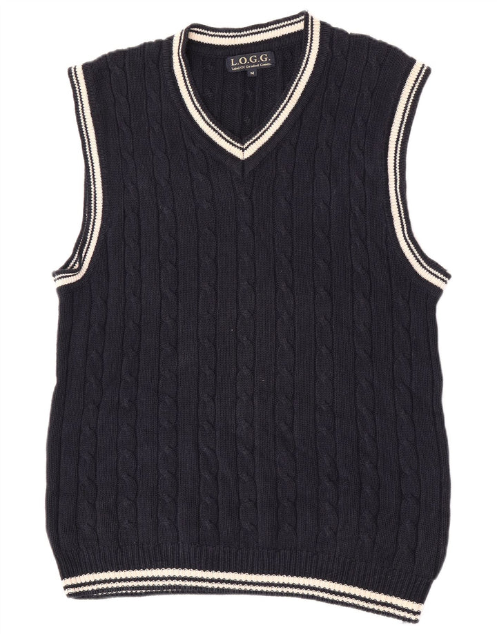 L.O.G.G Herren-Weste-Tanktop Medium Navy Blue Ramie