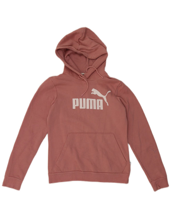Puma Womens Graphic Hoodie Pullover UK 10 Small Rosa Baumwolle