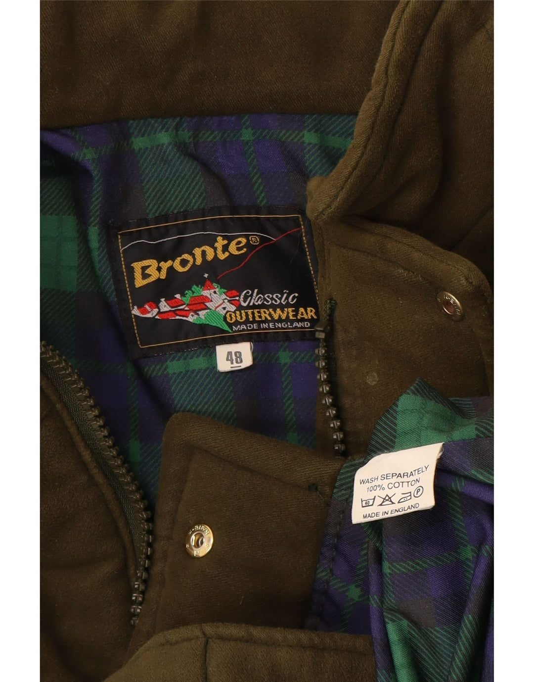 BRONTE Herren Wattierte Jacke UK 48 4XL Khaki Baumwolle