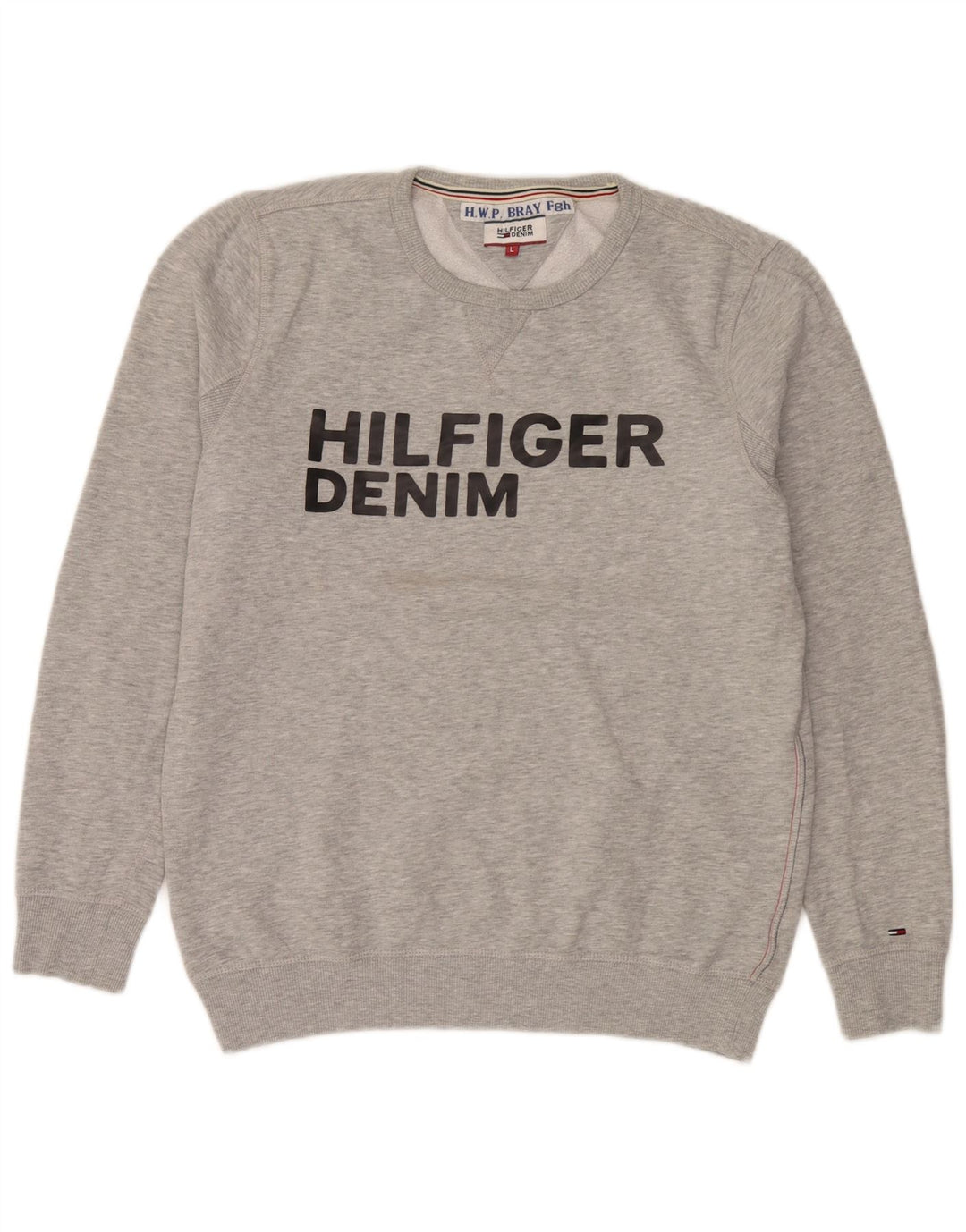 Tommy Hilfiger Herren-Sweatshirt mit Grafik, groß, graue Baumwolle