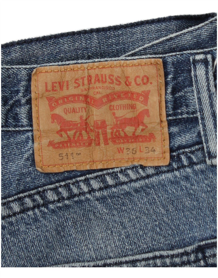 Levi's Herren 511 Slim Jeans W36 L34 Blaue Baumwolle