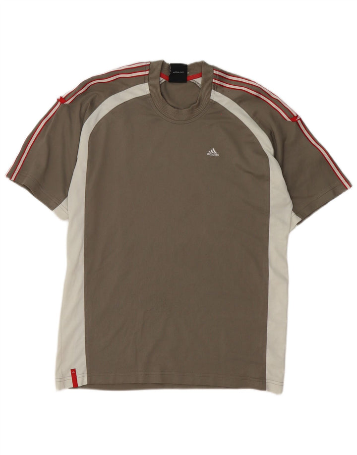 Adidas Herren T-Shirt Top Small Grau Colourblock Polyester