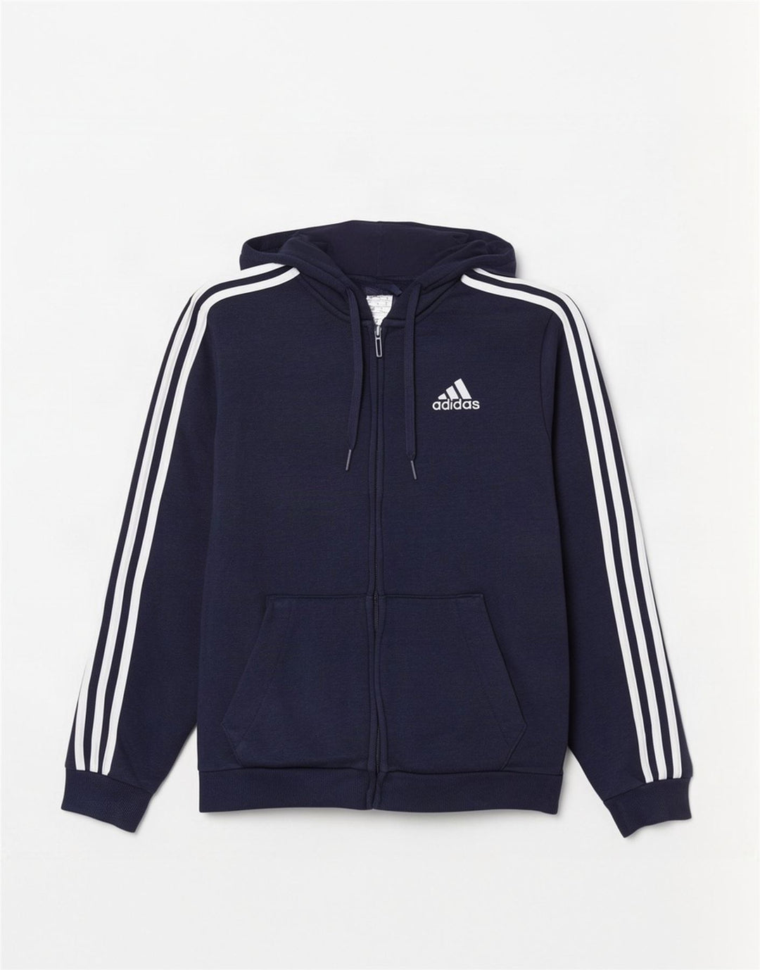 Adidas Herren-Kapuzenpullover mit Reißverschluss, mittlere marineblaue Baumwolle